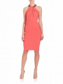 Carmen Marc Valvo Beaded Neck Toga Dress at Saks Fifth Avenue